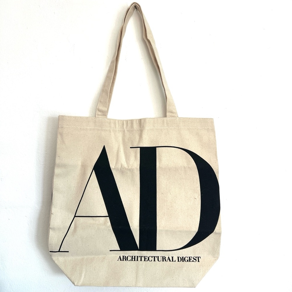 Architectural Digest AD Canvas Tote Bag - Natural with Black Logo